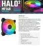 Вентилатор Cooler Master MasterFan MF140 Halo2, LED осветление ARGB. Вентилатор Cooler Master Master, снимка 3