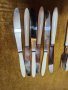 прибори за хранене - комплект 12 бр., качествена неръжд.стомана, дръжките "слонова кост", от СССР, снимка 4