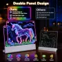 Нова LED светеща дъска за рисуване 16”, 2 панела, акумулаторна, STEAM игра Идеален подарък, снимка 2