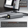 Primewire USB C мрежов адаптер 10/100/1000Mbit - USB C към RJ45 външна мрежова карта, снимка 3