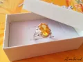 Страхотен сребърен пръстен с жълт цирконий - модел R012А, снимка 1