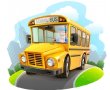 Училищен Автобус малък самозалепващ стикер лепенка за стена мебел детска стая и др