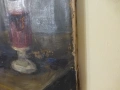 Стара картина Натюрморт масло платно Стоян Стоянов 1950 г, снимка 6