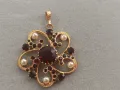 Старинна висулка с гранатови кристали и перли , снимка 5