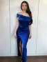 Дълга рокля сатен набрана , снимка 4