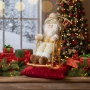 Декоративен Дядо Коледа с люлееща се шейна , снимка 5