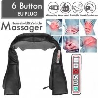 ТОП!!! 4D Шиацу масажор Black Edition с ръкохватки 6 БУТОНА, 16 МАСАЖНИ ГЛАВИ , снимка 3 - Масажори - 34327439