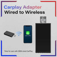 Оригинален кабелен към безжичен Carplay USB адаптер за кола Най-, снимка 1 - Аксесоари и консумативи - 44560668
