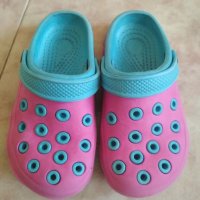 Розово сини детски чехли джапанки тип Crocs, снимка 5 - Детски сандали и чехли - 35873859