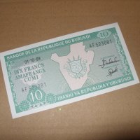 Бурунди 10 франка 1989 г, снимка 1 - Нумизматика и бонистика - 41290321