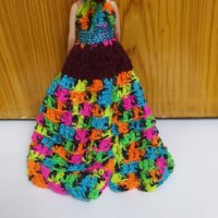 Разкошна плетена рокля за барби + подарък кукла, снимка 5 - Кукли - 34103014