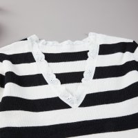 Дамски пуловер на райе в черно и бяло, снимка 10 - Блузи с дълъг ръкав и пуловери - 42717013