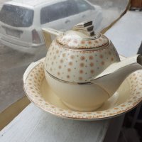 Английски порцелан чайник с купа маркировки, снимка 3 - Антикварни и старинни предмети - 35973042