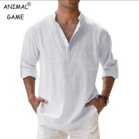 Мъжки ленени ризи , снимка 1 - Ризи - 41713184