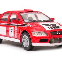 Mitsubishi Lancer Evolution VII WRC - мащаб 1:36 на KinSmart моделът е нов в кутия, снимка 5 - Колекции - 42687328