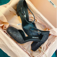 Дамски сандали на ток MIU MIU - реплика, снимка 3 - Дамски обувки на ток - 36313888