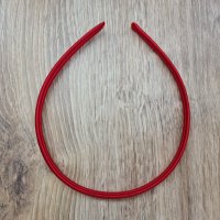 Сатенена червена диадема за коса, снимка 2 - Аксесоари за коса - 35844430