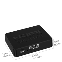 Мини 1 в 2 изход HDMI сплитер 4K 1080P 1x2 HDCP 3D превключвател, хъб за PS, PC, монитор компютър TV, снимка 3 - Кабели и адаптери - 44783156
