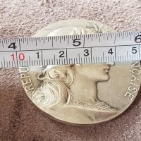 Сребърен Медал за награда на Франция по стрелба плакет жетон, снимка 10 - Антикварни и старинни предмети - 41343495