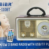 Ретро( Винтидж)Радио Meier M-110BT FM, Bluetooth USB SD AUX , снимка 5 - Тонколони - 41246809