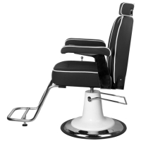 Бръснарски стол Amadeo - черен/кафяв, снимка 2 - Бръснарски столове - 44601558