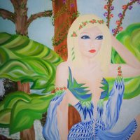 картина жена -ръчно рисувана с маслени бои, снимка 2 - Картини - 38899565