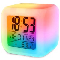 Светещ будилник с LED светлини – различни цветове, снимка 1 - Стенни часовници - 41667951