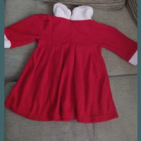 Бебешка зимна рокличка в червено и бяло 9-12 мес. , снимка 4 - Комплекти за бебе - 38396758