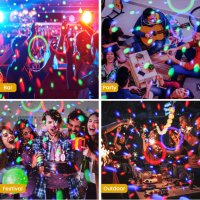 Комплект Mini Disco Ball Party Light 360° въртяща се LED RGB парти лампа с дистанционно диско топка, снимка 5 - Други - 44149282
