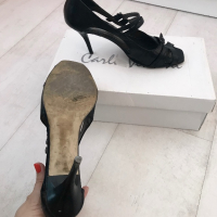 Италиански елегантни обувки от естествена кожа с каишки Carlo Venti, 39 номер, снимка 2 - Дамски елегантни обувки - 28079813