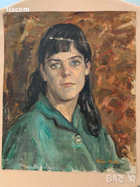 СИМЕОН ГЛОГИНКОВ (1919 - 1997) масло/платно портрет, снимка 1