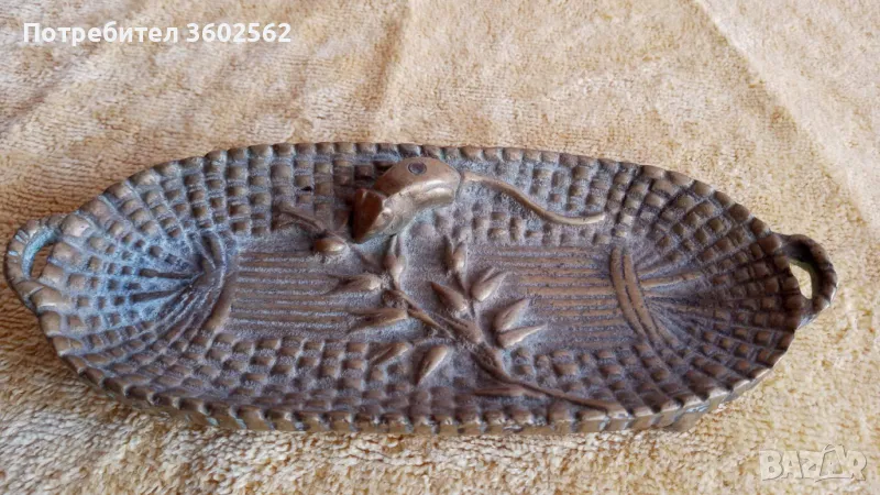 Бронзово панерче с мишка, снимка 1