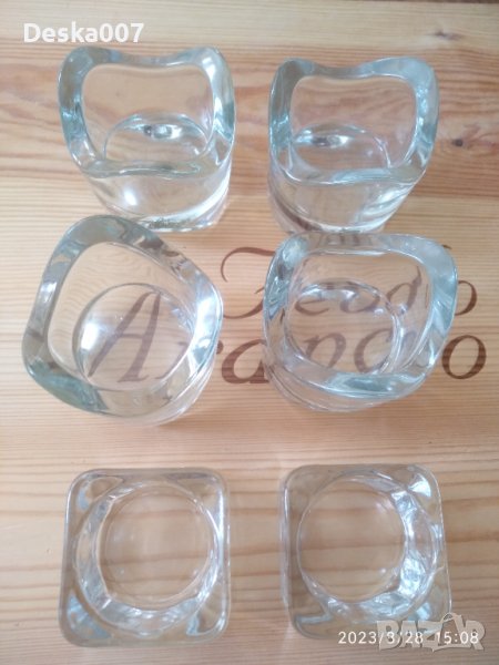 Стъклени и керамичен свещници, снимка 1