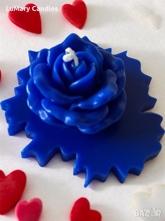 Свещ “Синя роза”, снимка 1