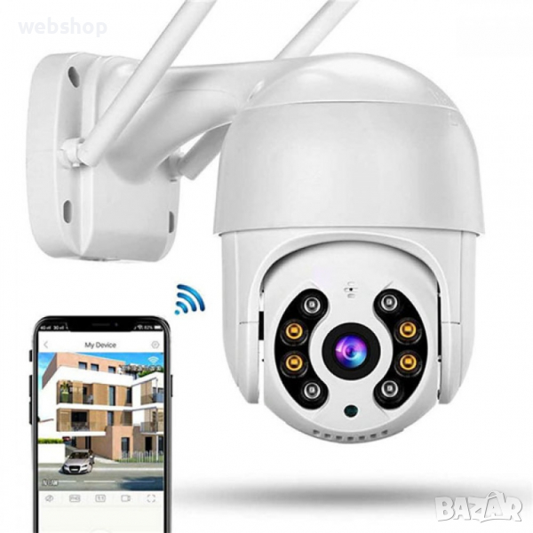 WIFI IP КАМЕРА 2MP 8 LED С НОЩЕН ЗАПИС, 2 АНТЕНИ, снимка 1