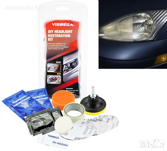 Комплект за полиране на фарове Visbella, снимка 1