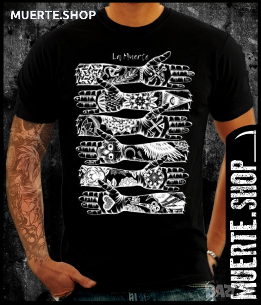 Черна тениска с щампа ARMS 666, снимка 1