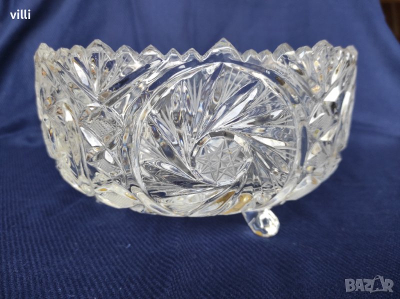 Красива купа от оловен кристал - ръчно гравирана, снимка 1