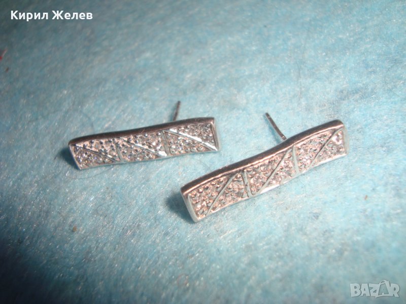 ВИНТИДЖ СРЕБЪРНИ АРТ ОБЕЦИ БУТИКОВА ФЕШЪН ЮВЕЛИРНА ИЗРАБОТКА РОДИРАНО СРЕБРО 925 ПРОБА 25647, снимка 1