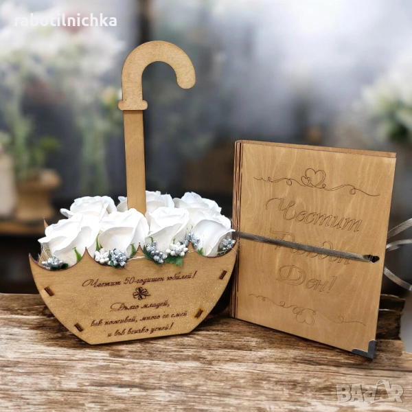 Аранжировки от сапунени цветя и персонализирани картички и плакети, снимка 1