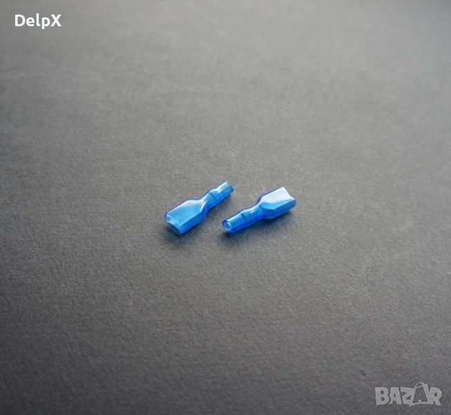 Капачка/маншон за кабелна обувка силиконова синя 6,3mm, снимка 1