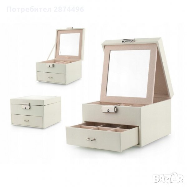 0755 Луксозна кутия за бижута с голямо подвижно огледало, снимка 1