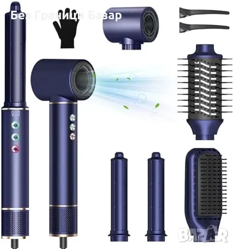 Нов 5 в 1 Стилизатор за коса, Сешоар, Изправяне и Къдрене прическа жени, снимка 1