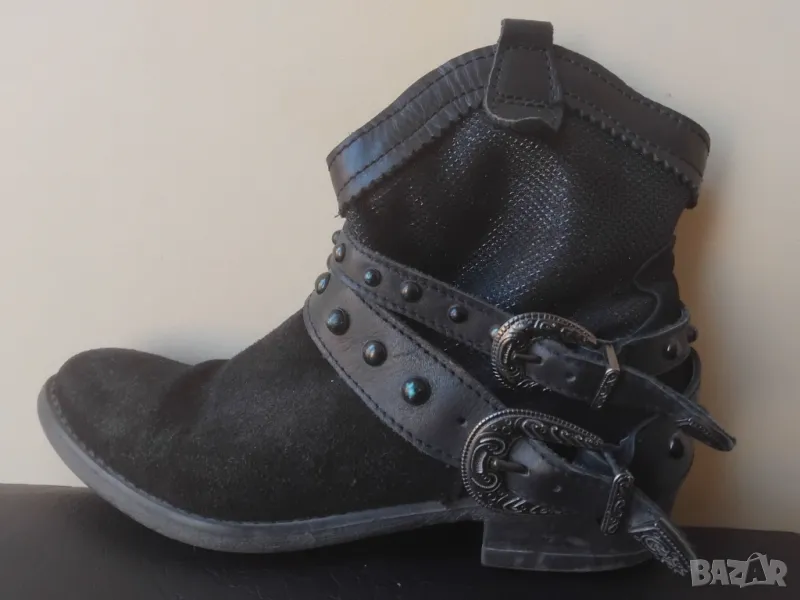 Луксозни дамски боти естествена кожа, снимка 1