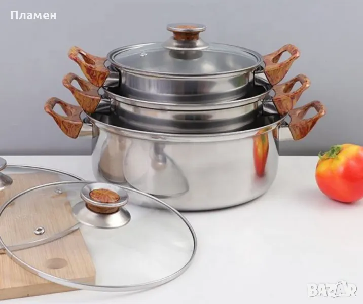 Кухненски комплект за готвене с охлаждащи дръжки, 12 части, снимка 1