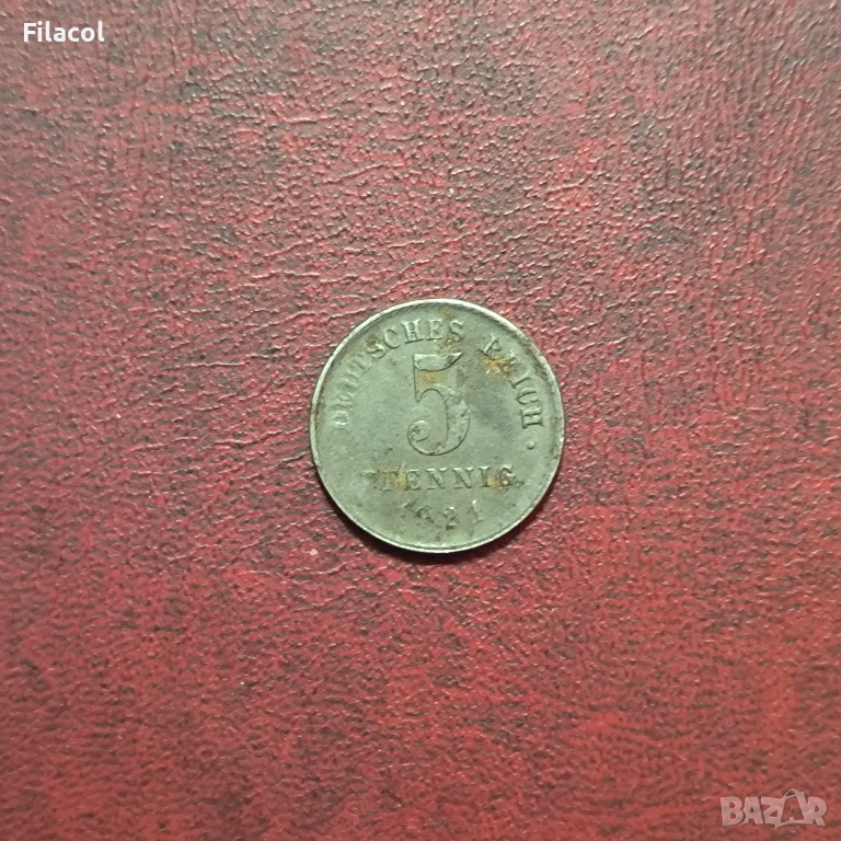 Германия Империя 5 пфенига 1921 година, снимка 1