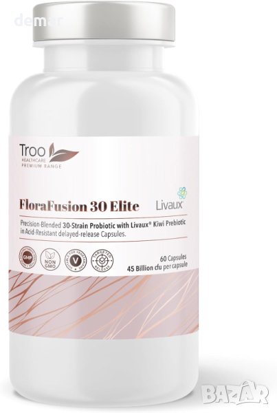 FloraFusion Elite Пробиотик - 60 капсули - 30 пробиотични щама с 45 милиарда CFU на капсула , снимка 1
