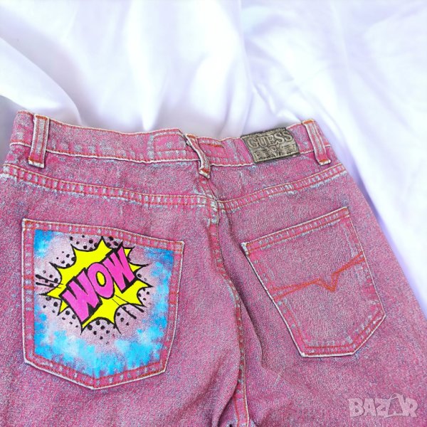 Guess ръчно рисувани дамски дънки, 28 размер, снимка 1