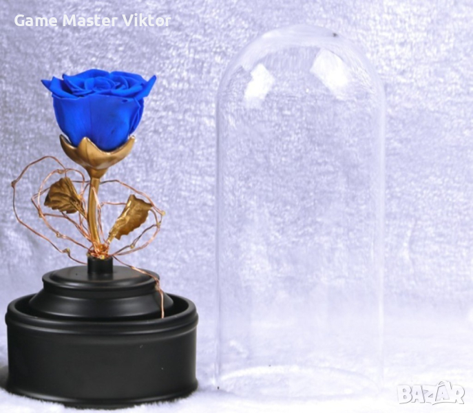 Вълшебна неувяхваща роза в стъкленица с LED светлина, снимка 1