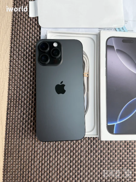 НОВ❗️24МЕС ГАР❗️iPhone 16Pro MAX❗️ Лизинг от 75лв/м Black Titanium ❗️100% Батерия❗️256гб ❗️, снимка 1